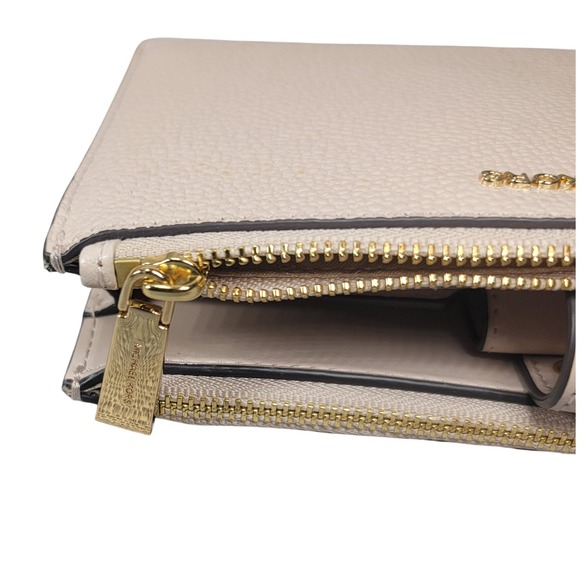 Michael Kors‎ Double Zip Wristlet Pale Pink Pebble Leather Wallet - Picture 4 of 16